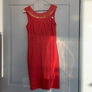 Mid length coral dress